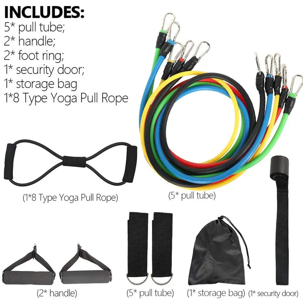 Rally Rope Set 11 Piece Set Rally Resistance Bands Latex Rally Band Fitness Band Rally Tube Redfan