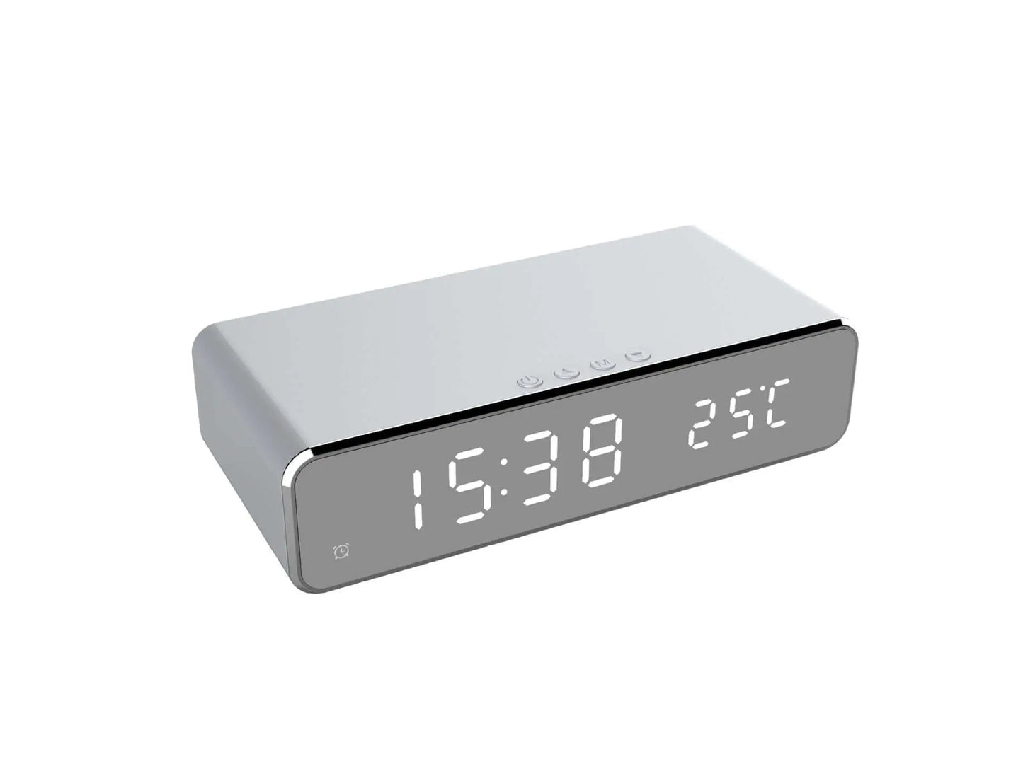 LED Electric Alarm Clock With Wireless Charger Desktop Digital Despertador Thermometer Clock HD Mirror Clock Watch Table Decor Jingqian