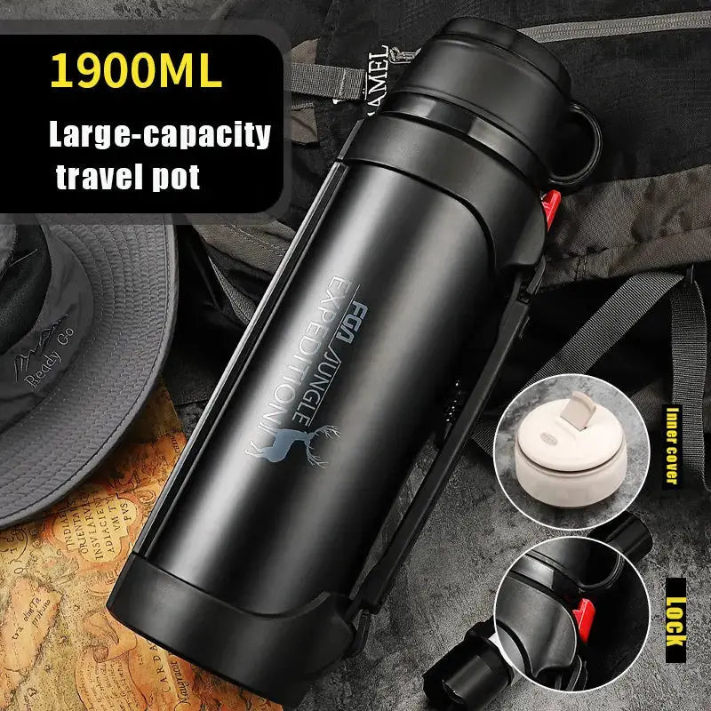 Insulated Stainless Steel Travel Water Bottle Large Capacity | FleaOutlet Redfan