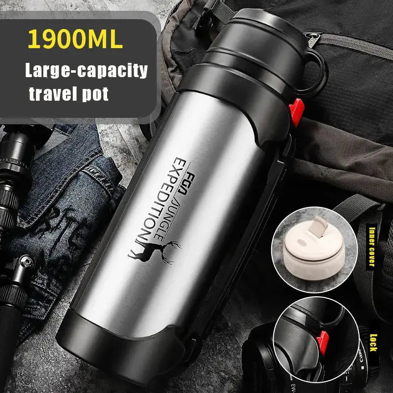Insulated Stainless Steel Travel Water Bottle – Large Capacity Redfan