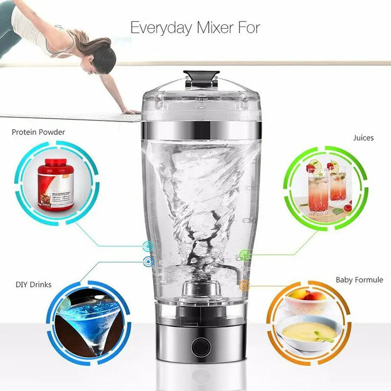 Electric Protein Shaker Bottle – USB Rechargeable Mixer Cup Renfan
