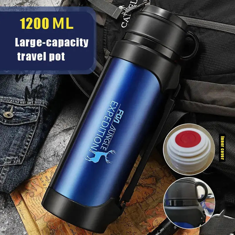 Insulated Stainless Steel Travel Water Bottle Large Capacity | FleaOutlet Redfan